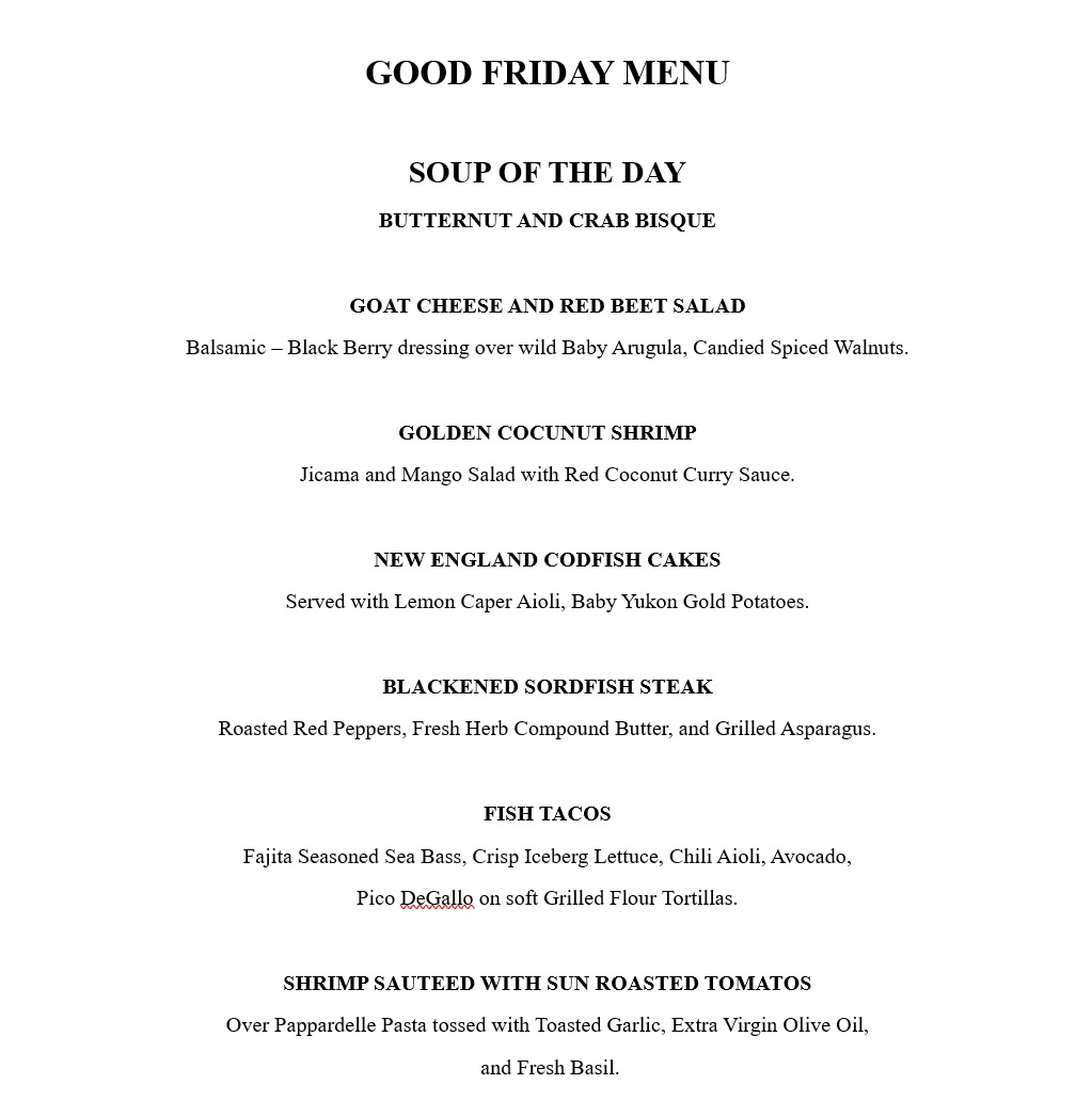 Irish Food & Coastal Menu Donahue's Madison Beach Grille